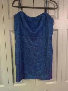 Sparkling Blue Purple Homecoming Dress by Lulus size Large